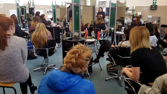 Sarah Mason Professional with Irish Hairdressing Students